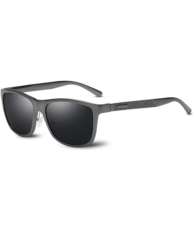 Sport Sunglasses Polarized Men Driving Sports Goggles Ultra Light AL-MG Square Metal Frame UV 400 With Sunglasses Case - CO18...