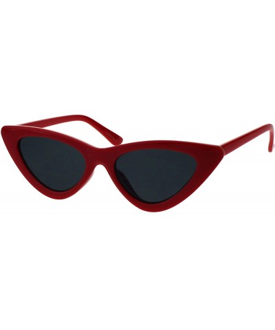 Cat Eye Womens Retro Classic Cat Eye Plastic Mod Sunglasses - Red Black - CT18EK2O7RZ $20.30