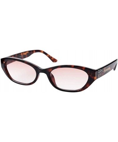 Cat Eye Womens Anti-Blue Light Small Cat Eye Cute Reading Glasses - Leopard Frame/Tea Lenses - C718XS23MU2 $13.78