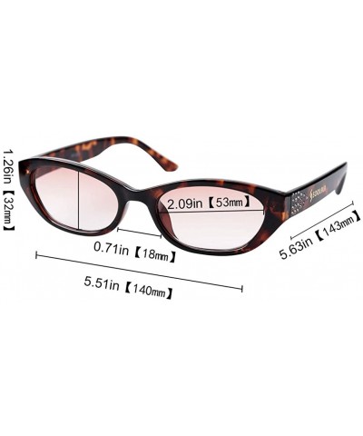 Cat Eye Womens Anti-Blue Light Small Cat Eye Cute Reading Glasses - Leopard Frame/Tea Lenses - C718XS23MU2 $13.78