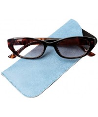 Cat Eye Womens Anti-Blue Light Small Cat Eye Cute Reading Glasses - Leopard Frame/Tea Lenses - C718XS23MU2 $13.78