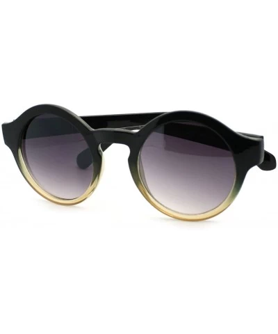 Round Unisex Round Keyhole Sunglasses Vintage Retro Circle Frame - Black Brown - CF11S4XQUV5 $18.24
