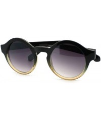 Round Unisex Round Keyhole Sunglasses Vintage Retro Circle Frame - Black Brown - CF11S4XQUV5 $7.89