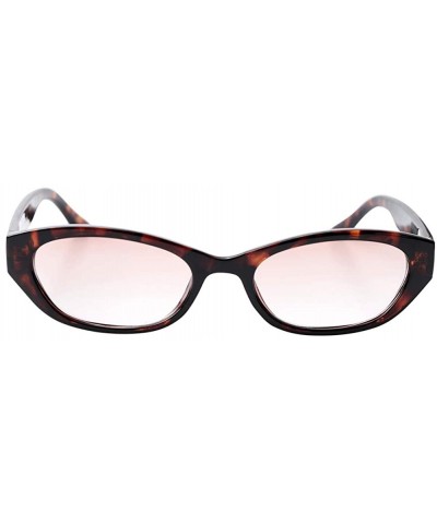 Cat Eye Womens Anti-Blue Light Small Cat Eye Cute Reading Glasses - Leopard Frame/Tea Lenses - C718XS23MU2 $13.78