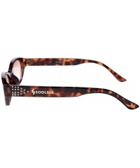 Cat Eye Womens Anti-Blue Light Small Cat Eye Cute Reading Glasses - Leopard Frame/Tea Lenses - C718XS23MU2 $13.78