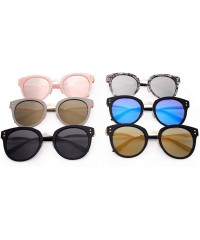 Oversized Fashion Designer Polarized Round Cateye Sunglasses for Women - Black & Silver / Blue - C217WWKH88S $21.08