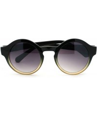 Round Unisex Round Keyhole Sunglasses Vintage Retro Circle Frame - Black Brown - CF11S4XQUV5 $7.89