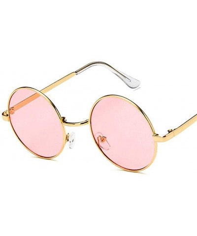 Round Fashion Vintage Sunglasses Luxury Glasses - Pink - CX198G2G30Z $35.40