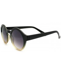 Round Unisex Round Keyhole Sunglasses Vintage Retro Circle Frame - Black Brown - CF11S4XQUV5 $7.89