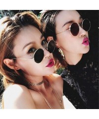 Round Fashion Vintage Sunglasses Luxury Glasses - Pink - CX198G2G30Z $15.17