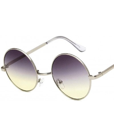Round Fashion Vintage Sunglasses Luxury Glasses - Pink - CX198G2G30Z $15.17