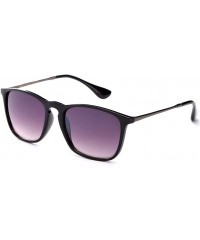 Rectangular Newbee Fashion Classic Unisex Keyhole Fashion Sunglasses with Flash Lens - Matte Black - CB183KQLMRY $10.61