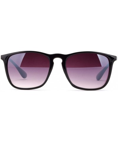 Rectangular Newbee Fashion Classic Unisex Keyhole Fashion Sunglasses with Flash Lens - Matte Black - CB183KQLMRY $10.61