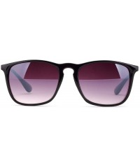 Rectangular Newbee Fashion Classic Unisex Keyhole Fashion Sunglasses with Flash Lens - Matte Black - CB183KQLMRY $10.61