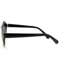 Round Unisex Round Keyhole Sunglasses Vintage Retro Circle Frame - Black Brown - CF11S4XQUV5 $7.89