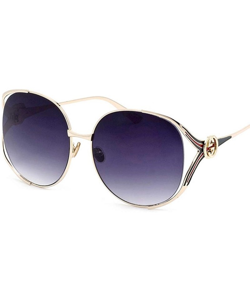 Aviator 2019 new retro sunglasses - ladies big frame metal frame sunglasses wild sunglasses - A - CC18SK26WKO $37.28