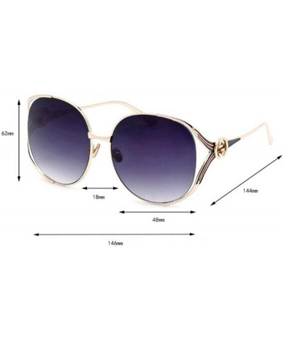 Aviator 2019 new retro sunglasses - ladies big frame metal frame sunglasses wild sunglasses - A - CC18SK26WKO $37.28