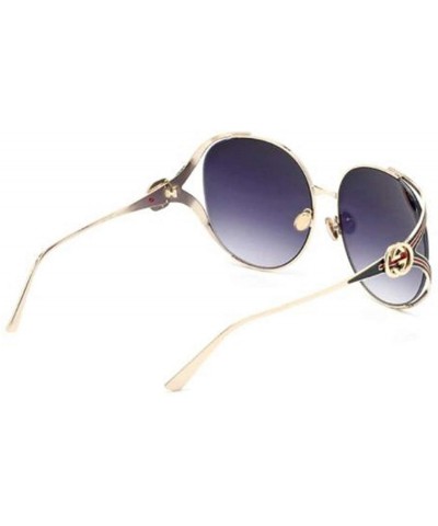 Aviator 2019 new retro sunglasses - ladies big frame metal frame sunglasses wild sunglasses - A - CC18SK26WKO $37.28