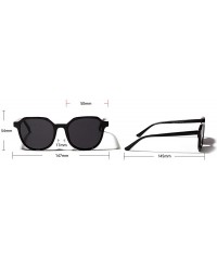 Square 2019 fashion retro wild transparent square unisex sunglasses - Orange - CN18L4W7QM5 $9.83