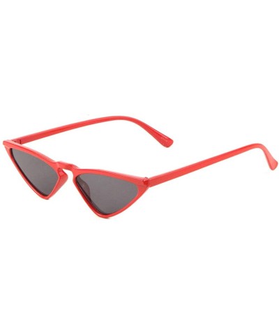 Cat Eye Retro Wide Triangular Cat Eye Sunglasses - Black Red - CU1987GTWH8 $27.43