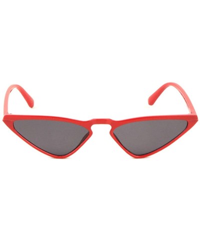 Cat Eye Retro Wide Triangular Cat Eye Sunglasses - Black Red - CU1987GTWH8 $17.10