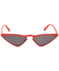 Cat Eye Retro Wide Triangular Cat Eye Sunglasses - Black Red - CU1987GTWH8 $17.10