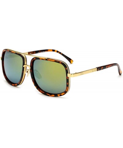 Oversized Oversized Men Sunglasses - Leopard Gold - CB18HLH6ZI0 $23.56