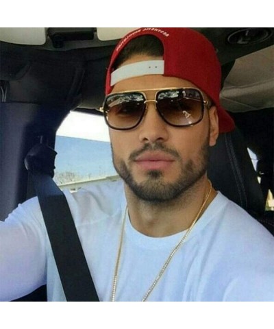 Oversized Oversized Men Sunglasses - Leopard Gold - CB18HLH6ZI0 $14.33
