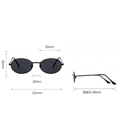 Oval Classic Oval Mirrored Polarized light Sunglasses with Flat Lens Metal Frame with Spring Hinges for Men Women - CA18THNET...