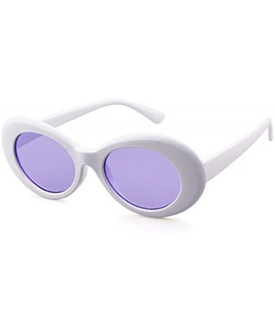 Wayfarer Clout Goggles Retro Vintage Oval Kurt Cobain Inspired Sunglasses Thick Frame Round Lens Glasses - CG189W4U2ZZ $11.52