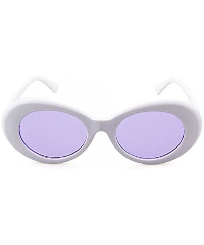 Wayfarer Clout Goggles Retro Vintage Oval Kurt Cobain Inspired Sunglasses Thick Frame Round Lens Glasses - CG189W4U2ZZ $11.52