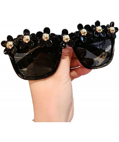 Round Women Fashion Beach Flower Decor Round Frame Sunglasses Sunglasses - Type 13 - CC199HUA696 $39.41