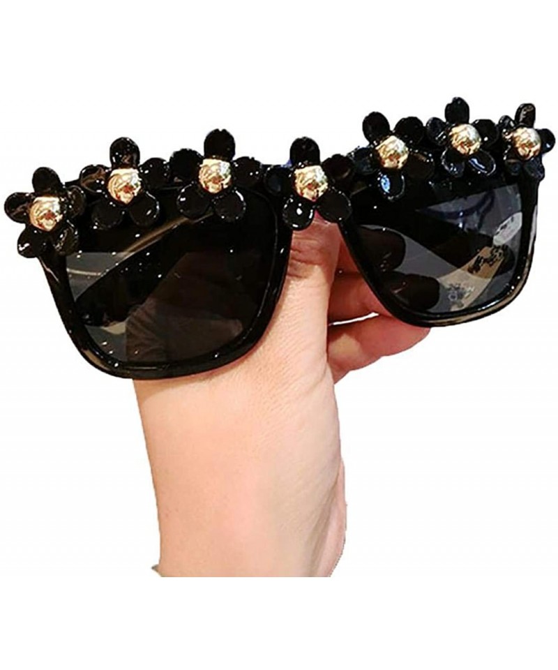 Round Women Fashion Beach Flower Decor Round Frame Sunglasses Sunglasses - Type 13 - CC199HUA696 $39.41