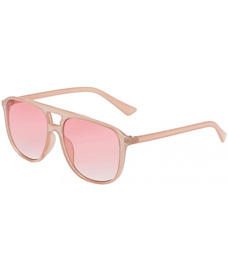 Square UV Protection Sunglasses for Women Men Full rim frame Square Acrylic Lens Plastic Frame Sunglass - D - CN1902AS39G $8.45