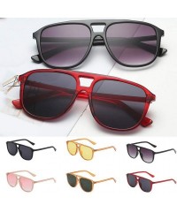 Square UV Protection Sunglasses for Women Men Full rim frame Square Acrylic Lens Plastic Frame Sunglass - D - CN1902AS39G $8.45