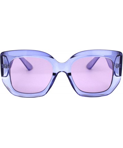 Square Womens Vintage Fashion Sunglasses Semi Thick Square Shades UV 400 - Violet (Purple) - C2193XNHOOO $21.36