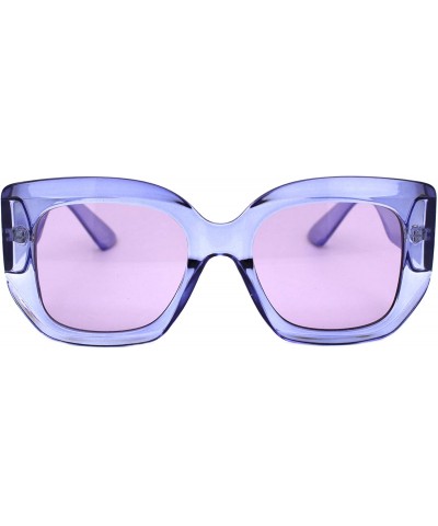 Square Womens Vintage Fashion Sunglasses Semi Thick Square Shades UV 400 - Violet (Purple) - C2193XNHOOO $9.81