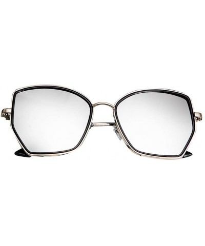 Square Oversized Sunglasses Irregular Accessory - Silver - CR199L6IG0M $17.16