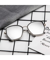 Square Oversized Sunglasses Irregular Accessory - Silver - CR199L6IG0M $8.35