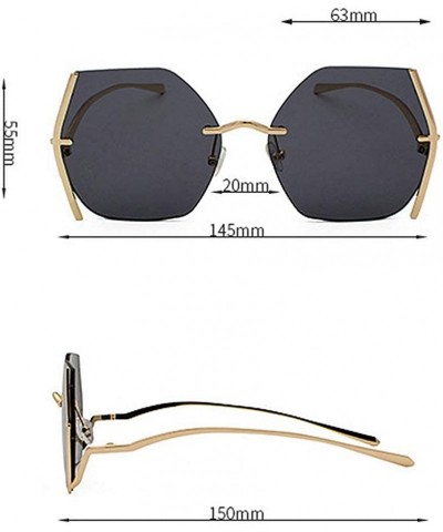 Rimless Irregular Sunglasses Designer Oversized Gradient - Clear - C3192AZWXIG $9.22