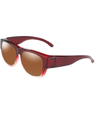 Goggle Wear Over Prescription Glasses Sunglasses Polarized Women Men - Brown - C718UUI7Q7M $31.97