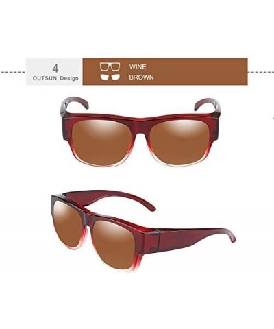 Goggle Wear Over Prescription Glasses Sunglasses Polarized Women Men - Brown - C718UUI7Q7M $18.58