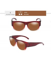 Goggle Wear Over Prescription Glasses Sunglasses Polarized Women Men - Brown - C718UUI7Q7M $18.58