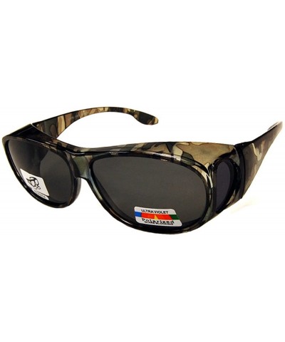 Wrap Unisex Camouflage Sun Shield Fit Over Sunglasses (Microfiber Pouch Included) - Green Camo - CU12NG83K5G $12.75