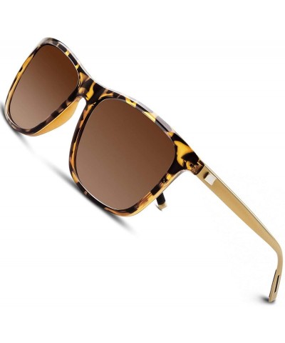 Sport Polarized Sports Sunglasses with Al-Mg Metal Temple for Men Women GQ33 - Tortoise Brown - CF187E08DIH $14.14