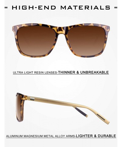 Sport Polarized Sports Sunglasses with Al-Mg Metal Temple for Men Women GQ33 - Tortoise Brown - CF187E08DIH $14.14