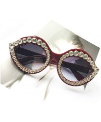 Oversized Lip Shape Frame Sparkling Crystal Sunglasses UV Protection Rhinestone Sunglasses - Red Frame Gray Lens - C318ZYMHW5...