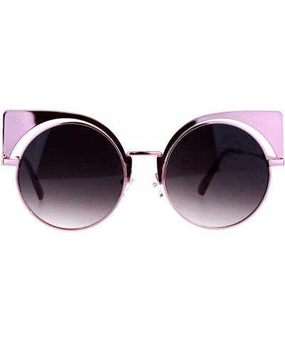 Round Unique Runway Round Circle Lens Cateye Goth Sunglasses Pink - C112K07S8B7 $13.31