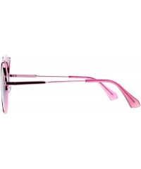 Round Unique Runway Round Circle Lens Cateye Goth Sunglasses Pink - C112K07S8B7 $13.31