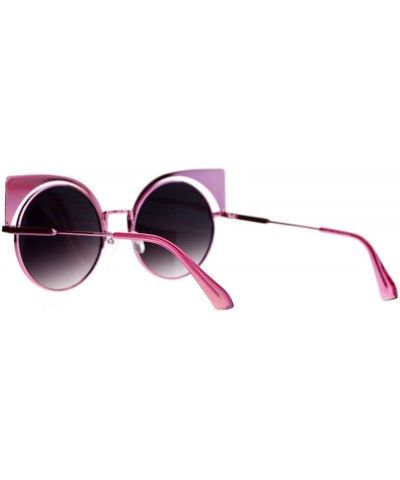 Round Unique Runway Round Circle Lens Cateye Goth Sunglasses Pink - C112K07S8B7 $13.31